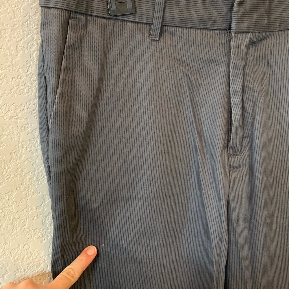 Gap Tailored Straight Fit Striped Grey Khakis